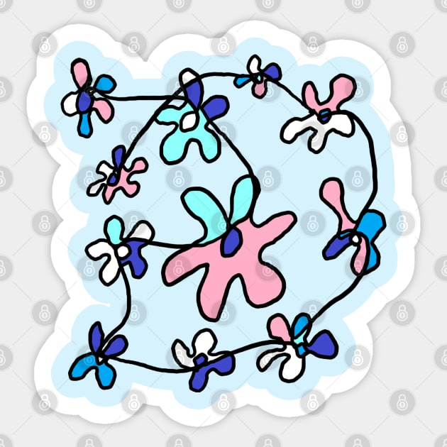 one line drawing flowers Sticker by zzzozzo